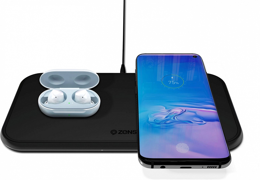 Беспроводное зарядное устройство Zens Dual Aluminium Wireless Charger ZEDC04B (Black) купить в интернет-магазине icover