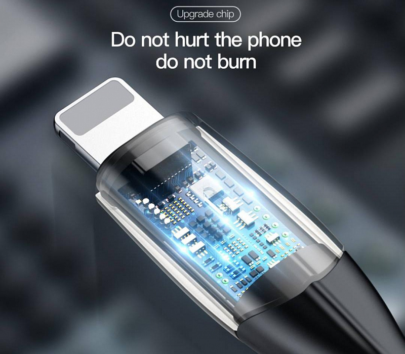 Кабель Baseus Horizontal Data Cable (CALSP-C01) USB/Lightning 2m (Black) купить в интернет-магазине icover