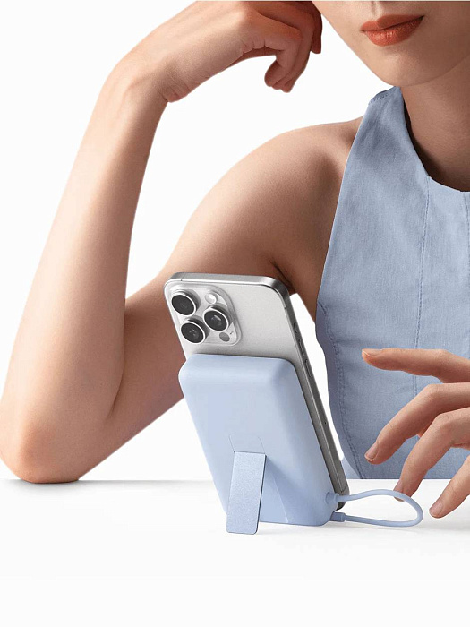 Внешний аккумулятор Xiaomi Magnetic Power Bank Built-in Stand (BHR08PCGL) 10000mAh (Blue) купить в интернет-магазине icover