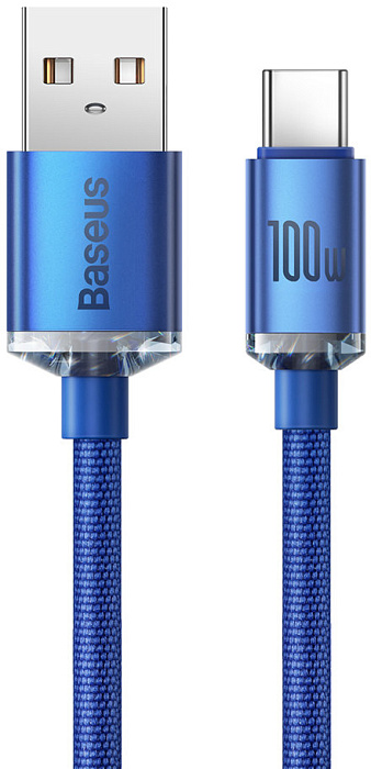 Кабель Baseus Crystal Shine (CAJY000503) USB-A/Type-C 100W 2m (Blue) купить в интернет-магазине icover