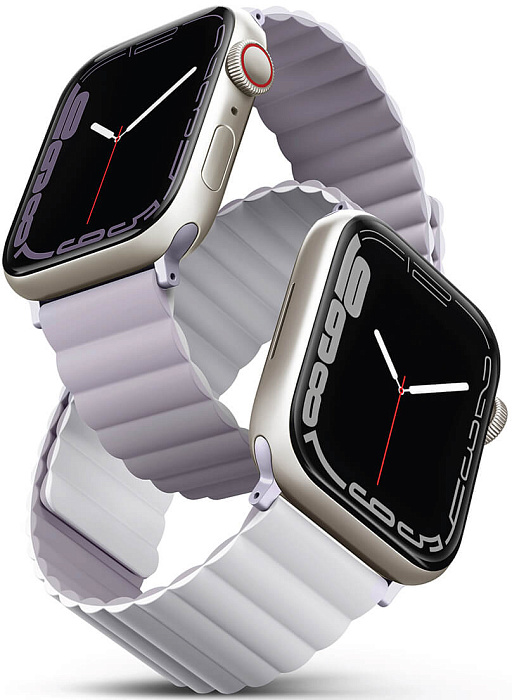 Ремешок Uniq Revix reversible Magnetic (45MM-REVLILWHT) для Apple Watch 42/44/45 mm (Lilac/White) купить в интернет-магазине icover