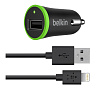 Автомобильное зарядное устройство + кабель Belkin Car Charger Lightning USB 2.4A (F8J121bt04-BLK) купить в интернет-магазине icover