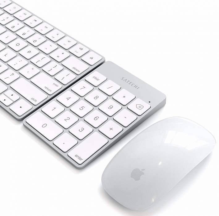 Беспроводная цифровая клавиатура Satechi Slim Rechargeable Bluetooth Keypad ST-SALKPS (Silver) купить в интернет-магазине icover
