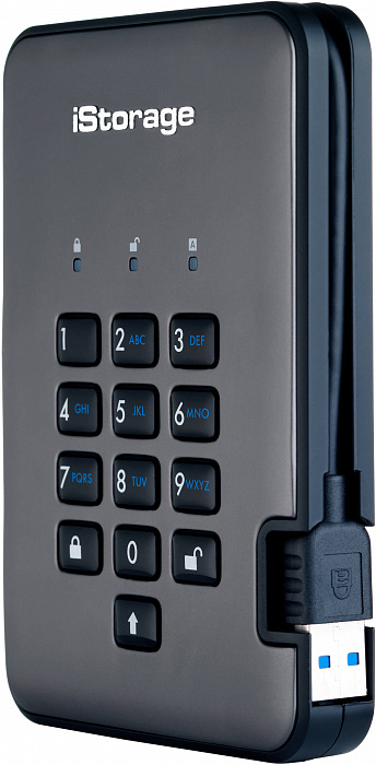 Внешний диск iStorage DiskAshur Pro 2 128Gb IS-DAP2-256-SSD-128-C-G (Graphite) купить в интернет-магазине icover