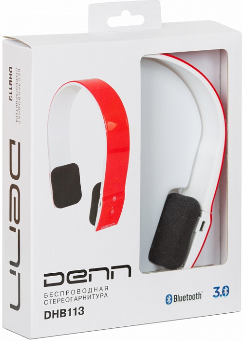 Denn DHB113 - накладная Bluetooth-гарнитура (Red) купить в интернет-магазине icover