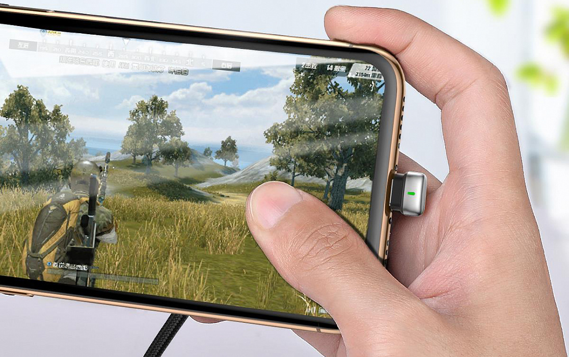 Кабель для iPhone Baseus Green U-shaped Lamp Mobile Game (CALUX-A01) USB-A to Lightning 1m (Black) купить в интернет-магазине icover