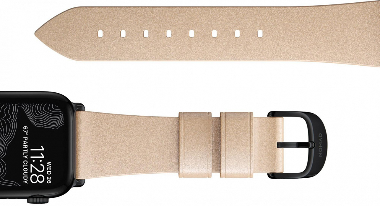 Ремешок Nomad Modern Slim Strap (NM10JNB000) для Apple Watch 38/40 mm (Biege/Black) купить в интернет-магазине icover