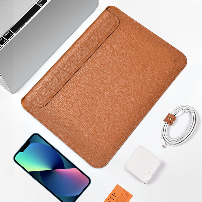 Чехол Wiwu Genuine Leather для MacBook Pro 13/Air 13 2018-2020 (Brown) купить в интернет-магазине icover