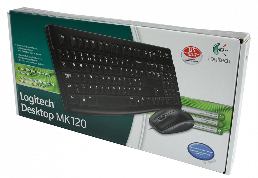 USB-клавиатура и мышь Logitech Desktop MK120 (Black) купить в интернет-магазине icover
