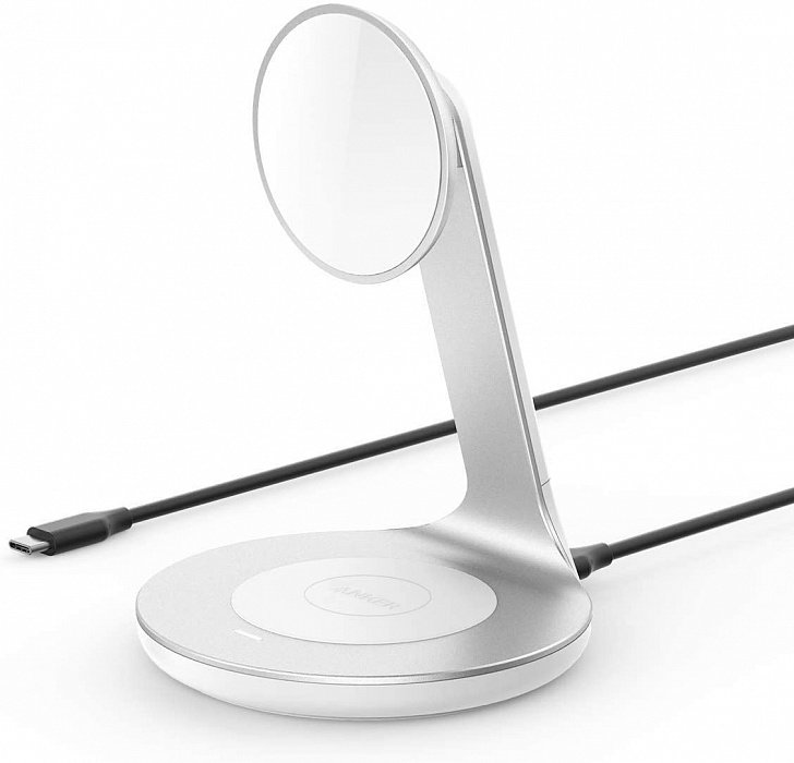 Беспроводное зарядное устройство Anker PowerWave Magnetic 2-in-1 Stand A25611Y1 (White) купить в интернет-магазине icover