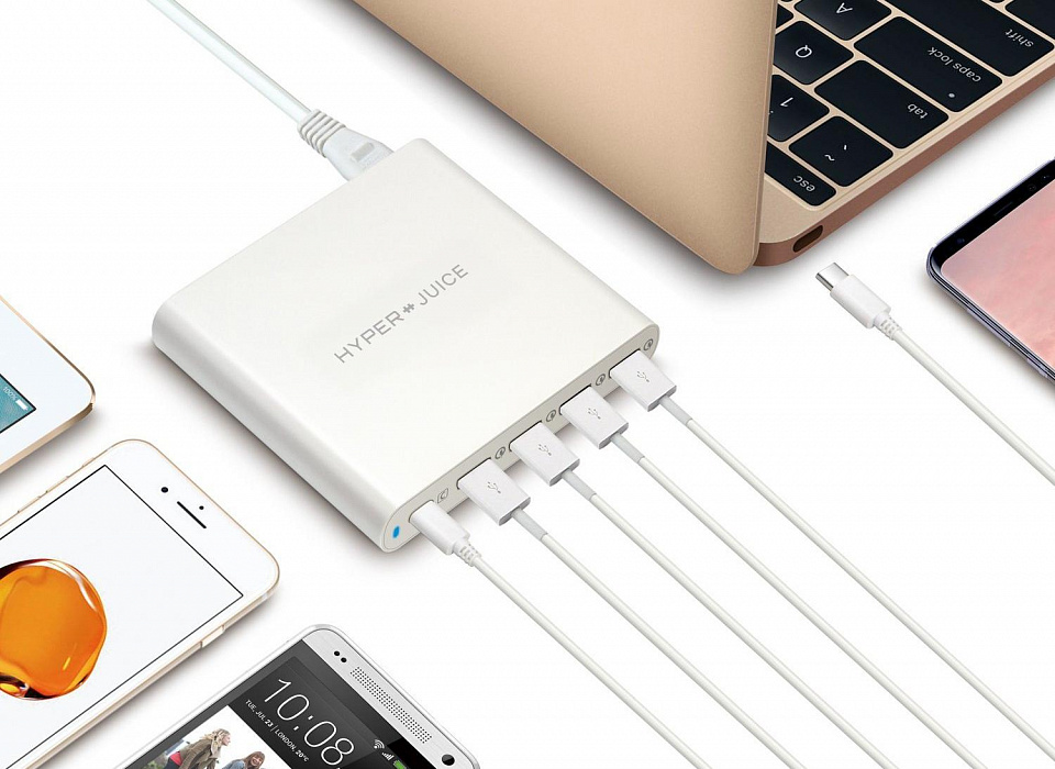 Сетевое зарядное устройство HyperDrive HyperJuice 80W USB-C/USB 3.0 HJ-Q5U-WHITE-EU (White) купить в интернет-магазине icover