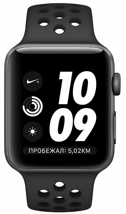 Умные часы Apple Watch Nike+ Series 3 42 mm (Space Grey/Black Sport Band) купить в интернет-магазине icover