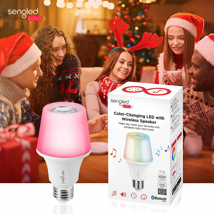 Умная лампа Sengled Solo Color Plus Е27 со встроенными динамиками (B076X116W6) купить в интернет-магазине icover