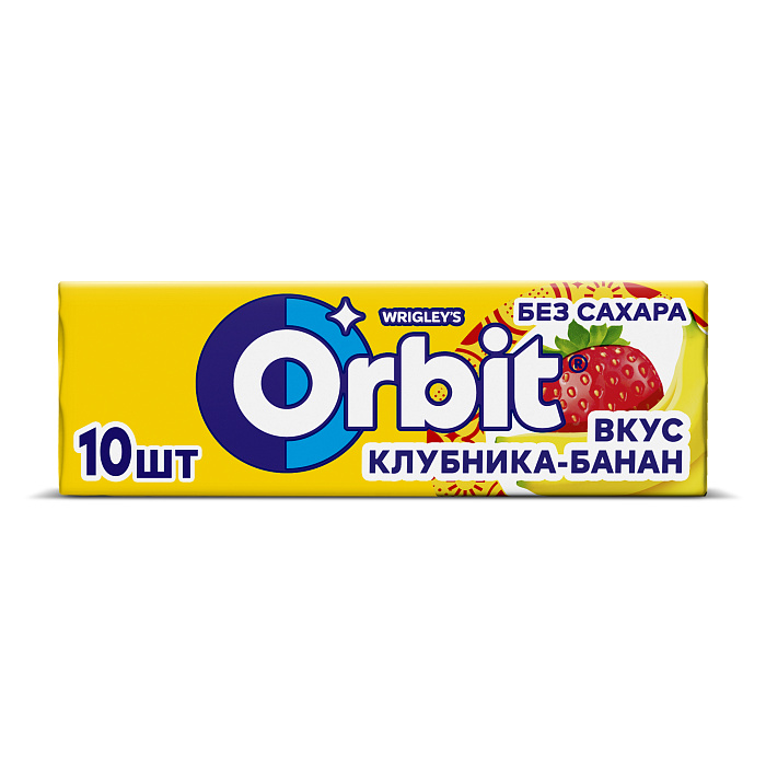 Жевательная резинка Orbit Клубника-банан, без сахара (30х13.6г) купить в интернет-магазине icover