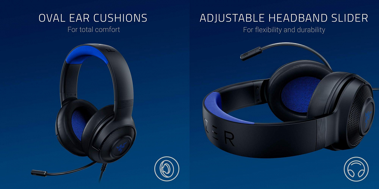 Игровая гарнитура Razer Kraken X for Console RZ04-02890200-R3M1 (Black/Blue) купить в интернет-магазине icover