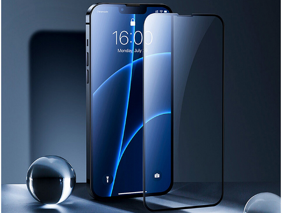 Защитное стекло Baseus Curved Crack-resistant edges 0.23 (SGQP020201) для iPhone 13 Pro Max (Black) купить в интернет-магазине icover