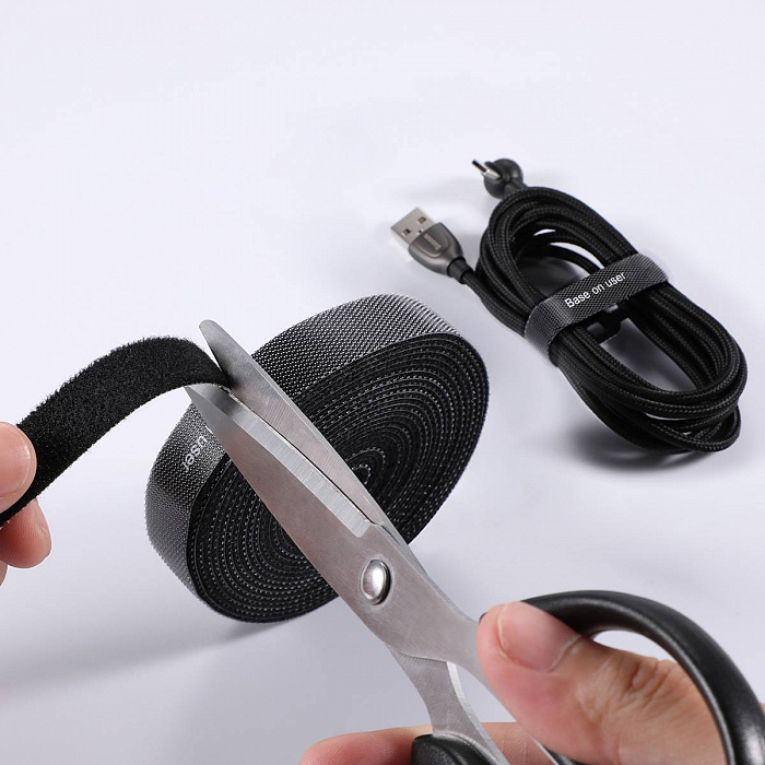 Органайзер проводов Baseus Rainbow Circle Velcro Straps 1m ACMGT-E01 (Black) купить в интернет-магазине icover