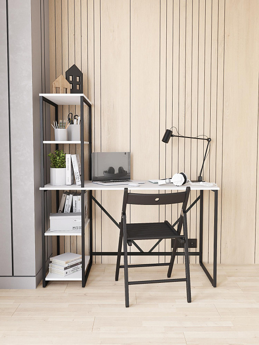 Стол-стеллаж лофт RIDBERG MEMPHIS NEW (White/Black) купить в интернет-магазине icover