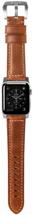 Ремешок Nomad Traditional Strap (NM1A4RST00) для Apple Watch Series SE/6/2/3/4 42/44 mm (Brown/Silver) купить в интернет-магазине icover