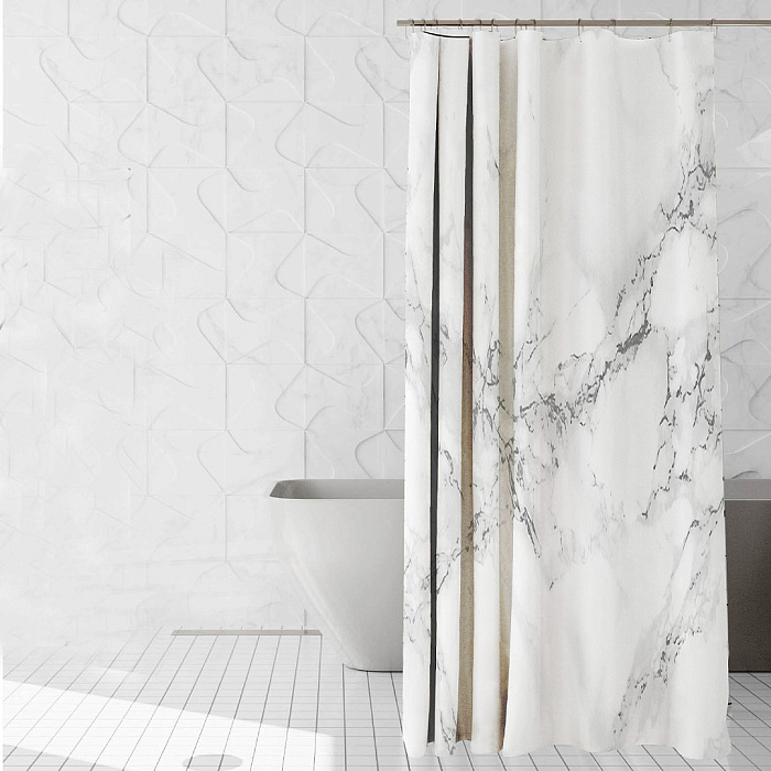 Штора для ванной комнаты Ridberg Marble 180 x 200 см (White) купить в интернет-магазине icover