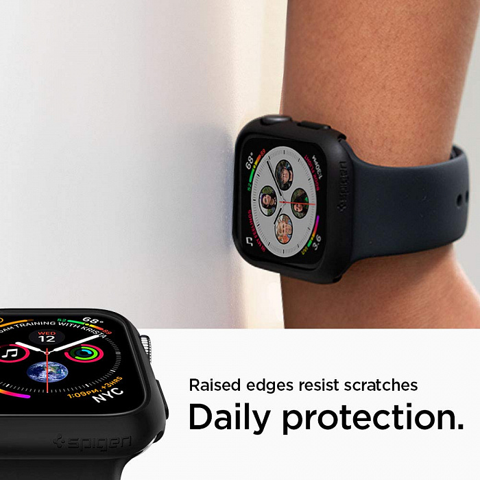 Чехол Spigen Thin Fit (061CS24484) для Apple Watch Series 4 40 mm (Black) купить в интернет-магазине icover