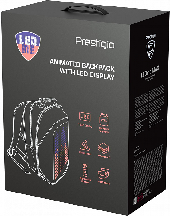 Рюкзак с LED-панелью Prestigio LEDme для ноутбука 15.6" (Black) купить в интернет-магазине icover