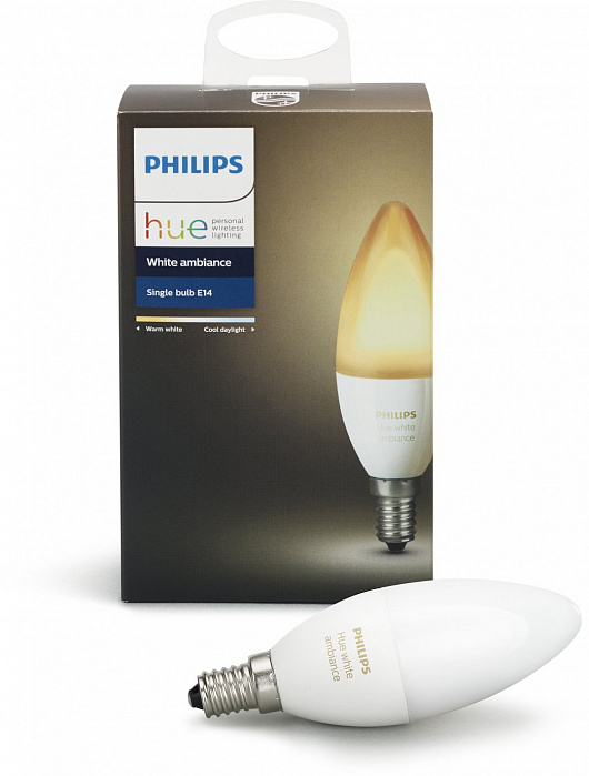 Умная светодиодная лампа Philips Hue White Ambiance E14 (White) купить в интернет-магазине icover