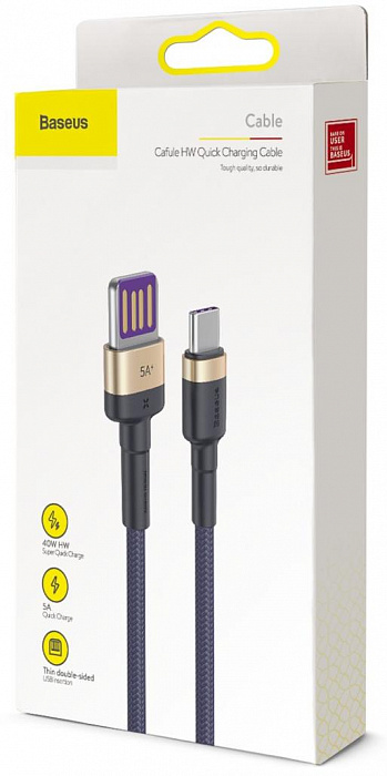 Кабель Baseus Cafule HW (CATKLF-PV3) USB/USB Type C 1m (Gold/Blue) купить в интернет-магазине icover