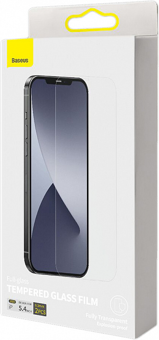 Защитное стекло Baseus Full-glass Tempered 0.3mm (SGAPIPH54N-LS02) для iPhone 12 mini (Transparent) купить в интернет-магазине icover