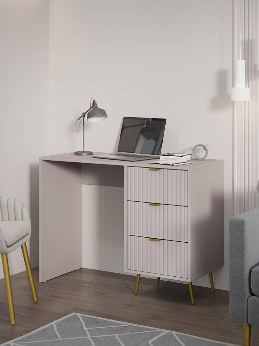 Стол письменный RIDBERG LUGANO 3Я (Cashmere/Gold) купить в интернет-магазине icover