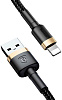 Кабель для iPhone, iPad Baseus Cafule (CALKLF-BV1) USB to Lightning 1m (Gold/Black) купить в интернет-магазине icover