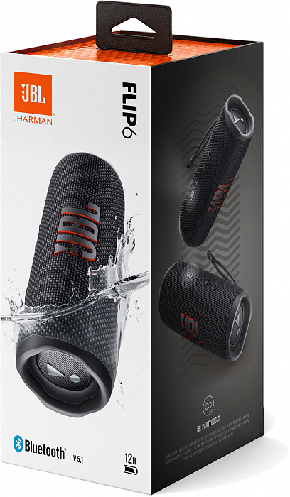 Портативная акустика JBL Flip 6 JBLFLIP6BLK (Black) купить в интернет-магазине icover