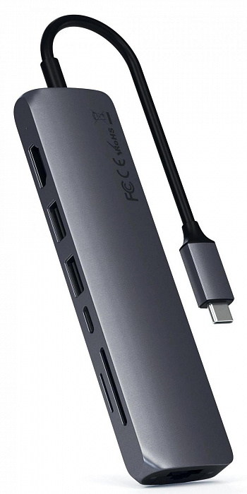 Хаб Satechi USB-C Slim Multi-Port Adapter ST-UCSMA3M (Space Grey) купить в интернет-магазине icover