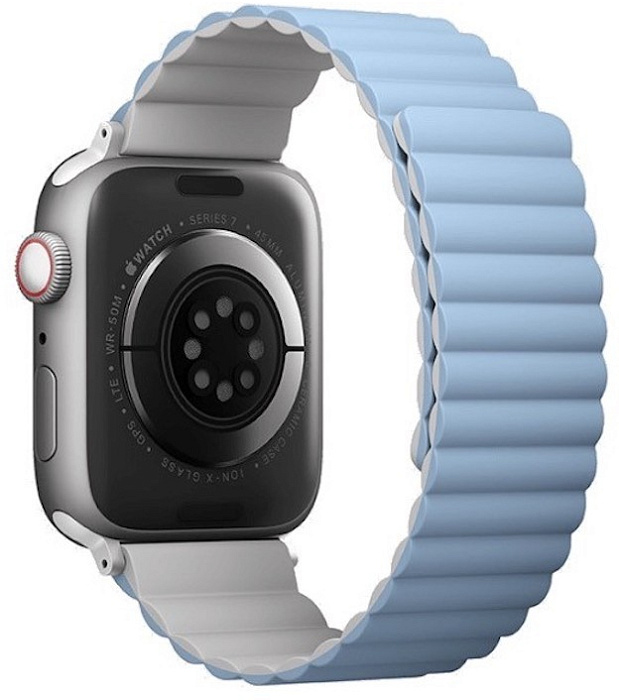 Ремешок Uniq Revix reversible Magnetic (45MM-REVWHTBLU) для Apple Watch 42/44/45 mm (White/Blue) купить в интернет-магазине icover