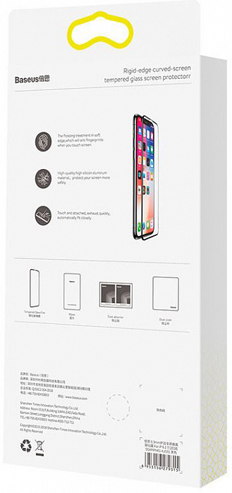 Защитное стекло Baseus Rigid-edge Curved-screen (SGAPIPH65-AJG01) для iPhone Xs Max (Black) купить в интернет-магазине icover
