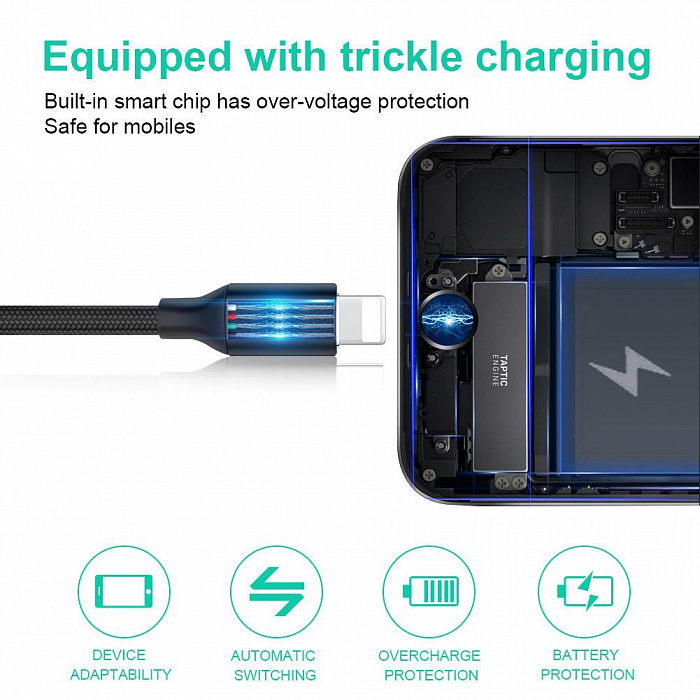 Кабель для iPod, iPhone, iPad Baseus Yiven Series 1m USB-C/Lightning (Black) купить в интернет-магазине icover