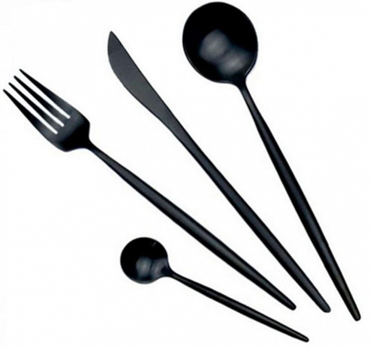 Набор столовых приборов Xiaomi Maison Maxx Stainless Steel Modern Flatware Set (Black) купить в интернет-магазине icover