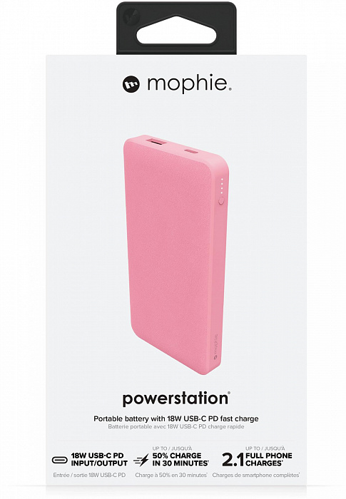 Внешний аккумулятор Mophie Powerstation PD 10K (401106002) USB-C 10000 mAh (Pink) купить в интернет-магазине icover