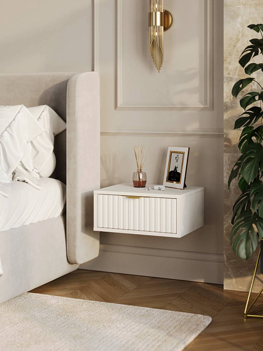 Тумба подвесная RIDBERG LUGANO (460) 1Я (White/Gold) купить в интернет-магазине icover