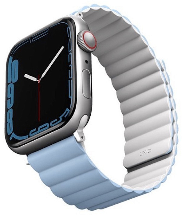Ремешок Uniq Revix reversible Magnetic (45MM-REVWHTBLU) для Apple Watch 42/44/45 mm (White/Blue) купить в интернет-магазине icover