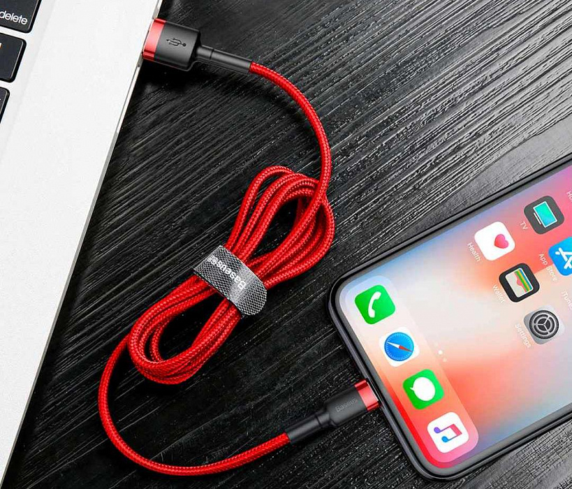 Кабель Baseus Cafule (CALKLF-R09) USB/Lightning 3m (Red) купить в интернет-магазине icover