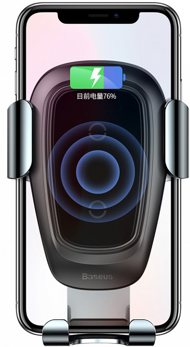 Беспроводная зарядка-автодержатель Baseus Metal Wireless Charger Gravity Car Mount (Black) купить в интернет-магазине icover