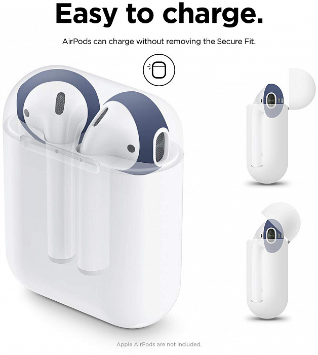 Держатель Elago Secure Fit (EAP-PADSM-JINP) для наушников Apple AirPods (Jean Indigo/Peach) купить в интернет-магазине icover