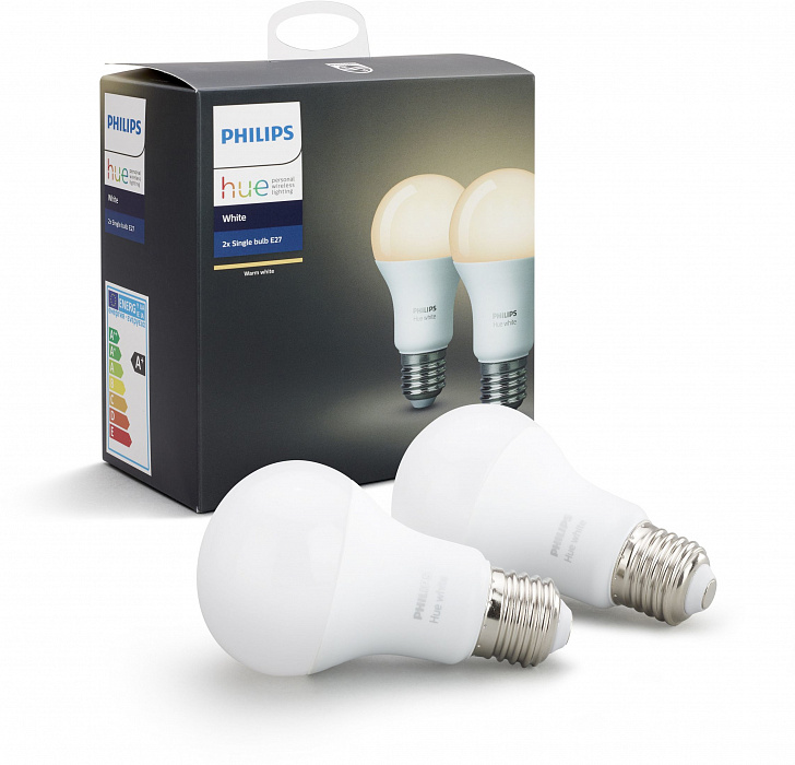 Комплект умных светодиодных ламп Philips Hue White E27 2 шт (White) купить в интернет-магазине icover