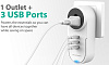 Сетевая зарядка RAVPower Rotate Plug 4-in-1 Mini Surge Protector RP-PC003W (White) купить в интернет-магазине icover