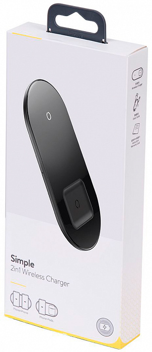 Беспроводное зарядное устройство Baseus Simple 2in1 WXJK-01 (Black) купить в интернет-магазине icover