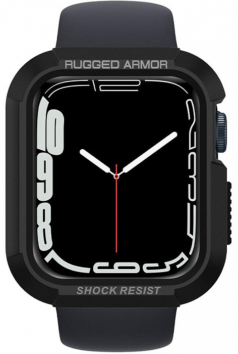 Чехол Spigen Rugged Armor (062CS24469) для Apple Watch Series SE/4/5/6/7 44/45 mm (Black) купить в интернет-магазине icover