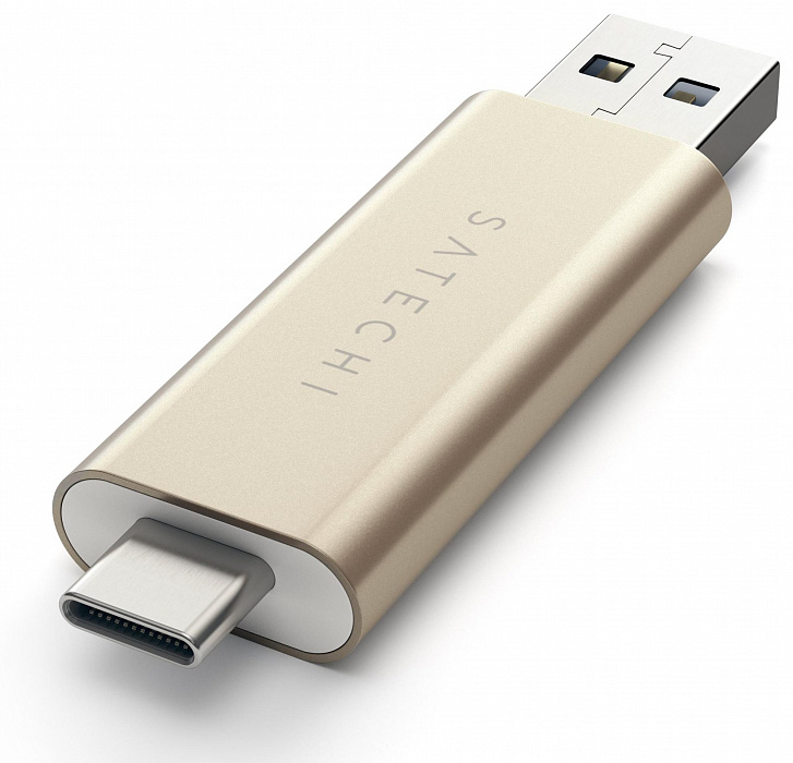 Кардридер Satechi Aluminum Card Reader ST-TCCRAG (Gold) купить в интернет-магазине icover