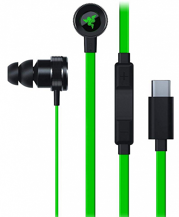 Наушники Razer Hammerhead USB-C RZ04-02420100-R3G1 (Black/Green) купить в интернет-магазине icover