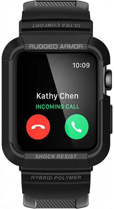 Чехол с ремешком Spigen Rugged Armor Pro для Apple Watch series 7/SE/6/5/4 45mm/44mm (Black) купить в интернет-магазине icover